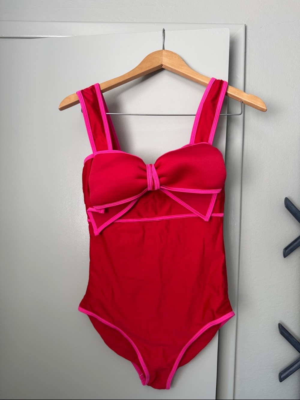 Brand New Flaxmaker Pink Contrast-Trim One-Piece Swimsuit